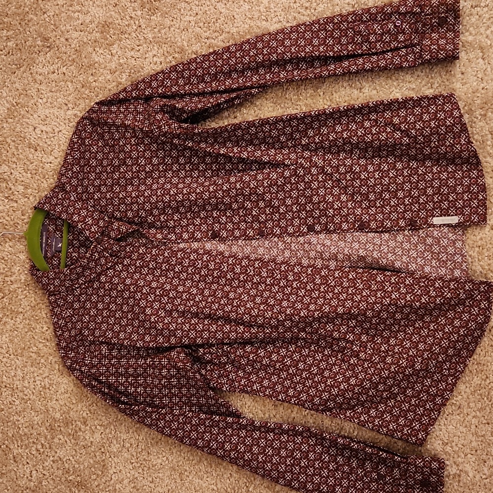 Button Down Dress Shirt, Women's Medium, Long Sleeve, Eddie Bauer, Good Conditio